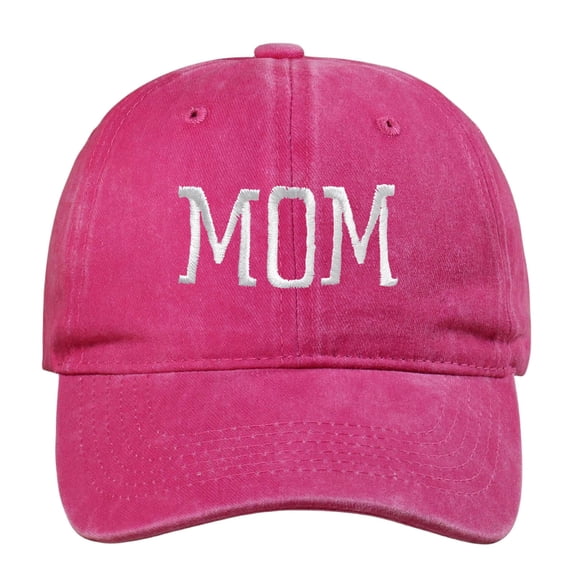 Yuanlong Women's Baseball Cap MOM Embroidered Printed Distressed Washed Cap Classic Outdoor Activities Headwear