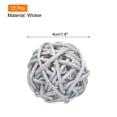 thumbnail image 2 of Unique Bargains 12 Pcs Wicker Rattan Balls 1.6 Inch Rattan Decorative Balls for Vase Fillers Home Decor Silver, 2 of 5