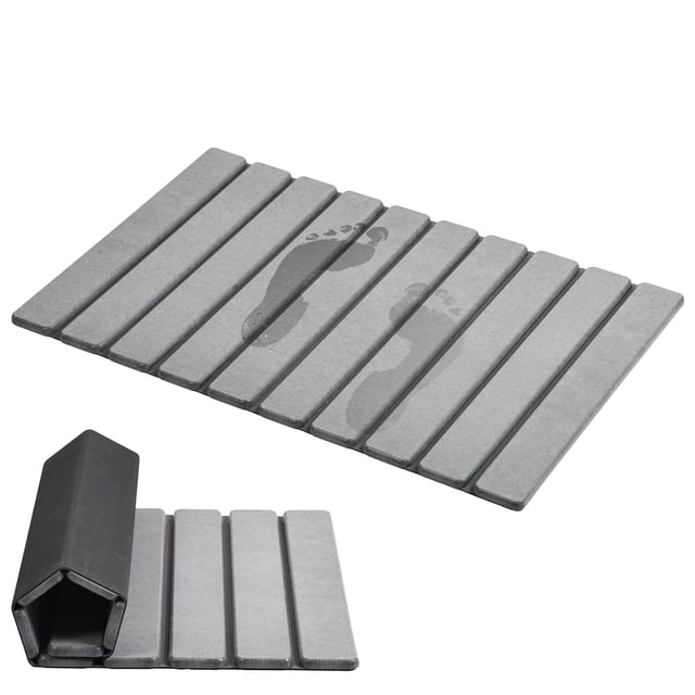 Alfombra de baño AWW, plegable, superabsorbente, con forma de tierra de diatomeas