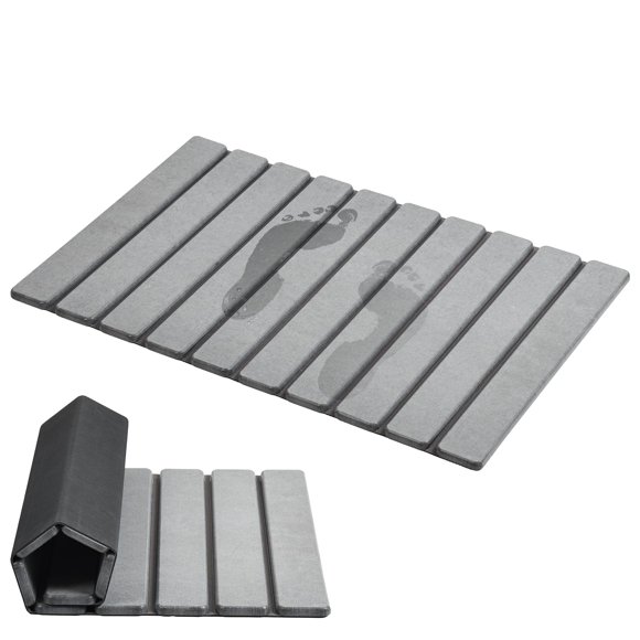 Alfombra de baño AWW, plegable, superabsorbente, con forma de tierra de diatomeas