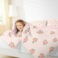 thumbnail image 4 of Feelyou Cartoon Romantic Rose Bedding Comforter Set, Pink Flower Floral Twin Comforter Sets, Happy Valentines Day Reversible Bedding Set, Ultra Soft Home Decor, 2-Piece, 4 of 8