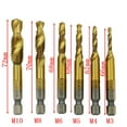 thumbnail image 3 of 6PCS Hex Shank Titanium Plated Screw Thread Drill Bits Set Compound Tap M3-M10 HU4461, 3 of 9
