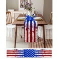 thumbnail image 6 of Red Blue Burlap Cotton Table Runner 18x72 Inches Long, Ombre Stars Stripes Rustic US Flag Blood Farmhouse Table Runners, Outdoor Dining Tablecloths Decor for Baby Shower/Party/Wedding, 6 of 6