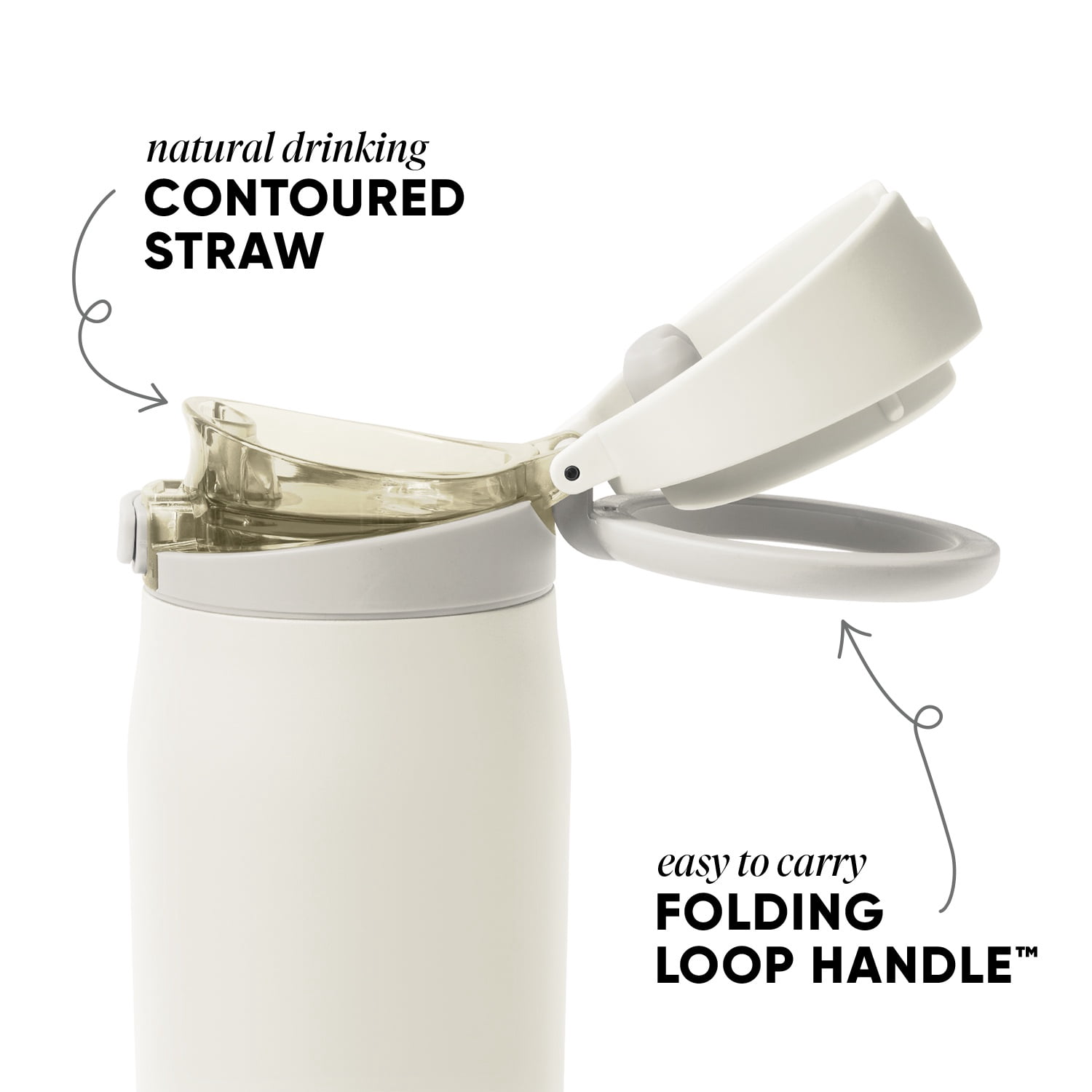 Simple Modern 24oz Mesa Loop Water Bottle with Covered Spout | Cashew