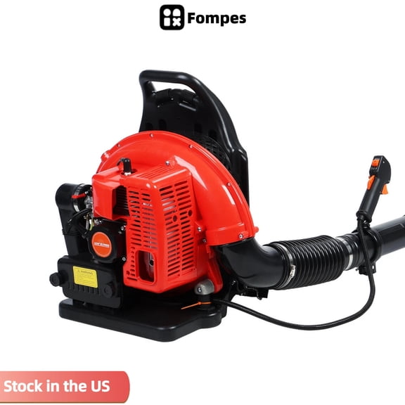 Fompes 63cc Gas-Powered 2-Cycle Backpack Leaf Blower, 665CFM 205MPH Snow Blower for Lawn Care Yard Dust Debris, Red