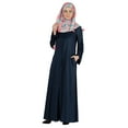 thumbnail image 3 of Bimba Islamic Clothes For Women Long Dress With Printed Hijab/Scarf Rayon Abaya Maxi Front Button Muslim Dress, 3 of 6