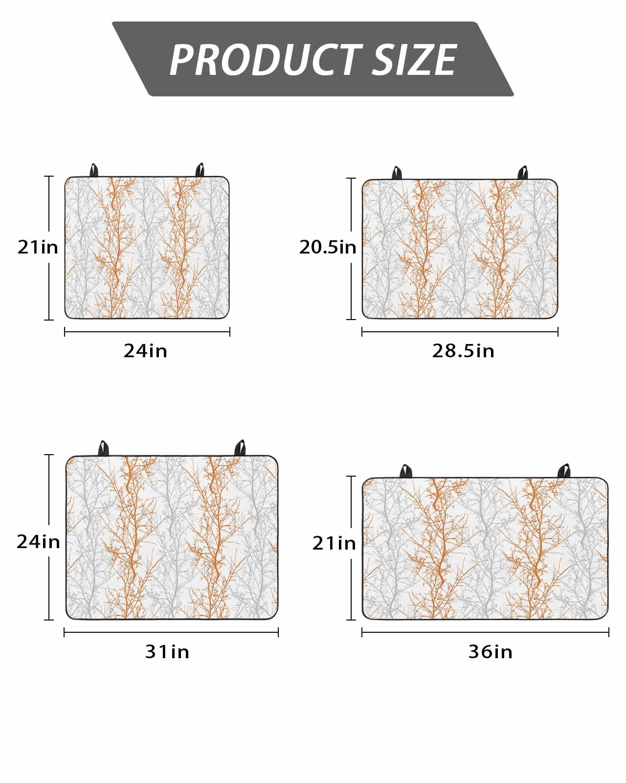 Stove Top Covers for Electric Stove, Orange Gray Glass Stovetop Cover Protector, Pastoral Botanical Branch Aesthetics Induction Cooktop Protector Oven Mat for Kitchen Countertop 24"x21"