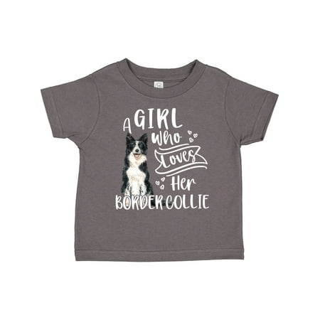 

Inktastic A Girl Who Loves Her Border Collie Gift Toddler Boy or Toddler Girl T-Shirt