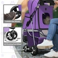 thumbnail image 5 of Pet Stroller for Small Dogs 10 lbs, Dog Stroller for Medium Dogs 30 lbs, Cat Strollers for 2 Cats, 3 Wheels Foldable Jogger Puppy Stroller with Storage Basket and Cup Holder, Purple, 5 of 14