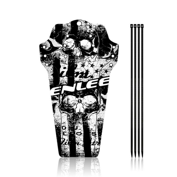 Bicycle Fender Front and Rear Tire Wheel Universal 4 5 Bike Mudguard Printed Plastic Cycling Wing with Cable Ties, Type 6