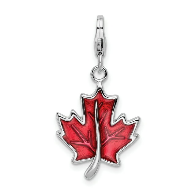Pendentif Breloque en Argent Sterling 925 Feuille d'Érable Plein Air Nature