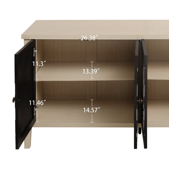 Wooden Cabinets, Sideboard Buffet Cabinet, Storage Cabinet with Storage,Modern Storage Cabinet with 4 Doors & Adjustable Shelves for Living Room, Dining Room, Kitchen and Entryway