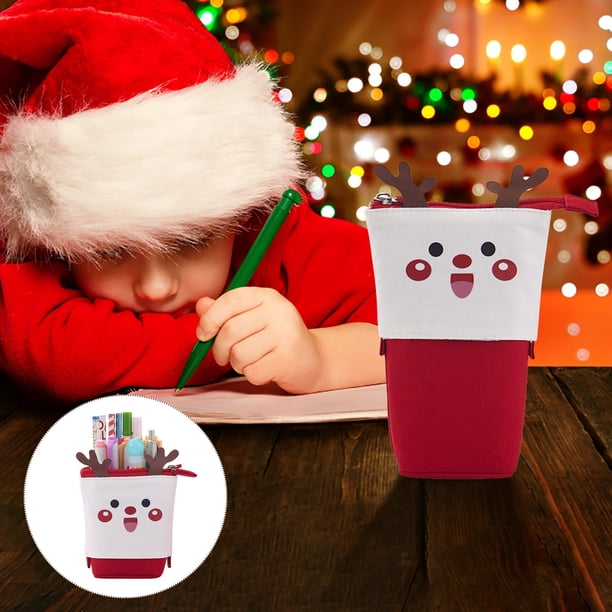 Christmas Cute Pencil Retractable Stand Stationery Box Retractable Transformer Bag Storage Bag For Valentine's Day Spring Gift Cosmetic Bag Cosmetic Bag