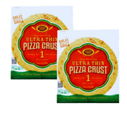 FSSTAM Ultra Thin Pizza Crust Dough 1 Pc, 12 inch Round Slim Honey Crusts, Non GMO Wheat Ready to Top Crispy Homemade Style, Snacks Party Movie Night, 4.75 oz, 2 Pack(with Exclusive FSSTAM Booskie)
