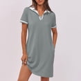 thumbnail image 6 of Golf Dresses for Women Tennis Athletic Mini Dress 2025 Summer Casual Short Sleeve Collared V Neck Shirt Dress with Pockets, 6 of 8
