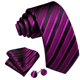 thumbnail image 3 of Set de Corbata Barry.Wang Clásica de Seda con Rayas 150 cm de Largo, 3 of 7