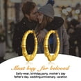 thumbnail image 4 of U7 Women Large Big Hoop Earring Stainless Steel Gold Plated Bamboo Earrings 60mm Christmas Anniversary Gift for Mother Wife, 4 of 8
