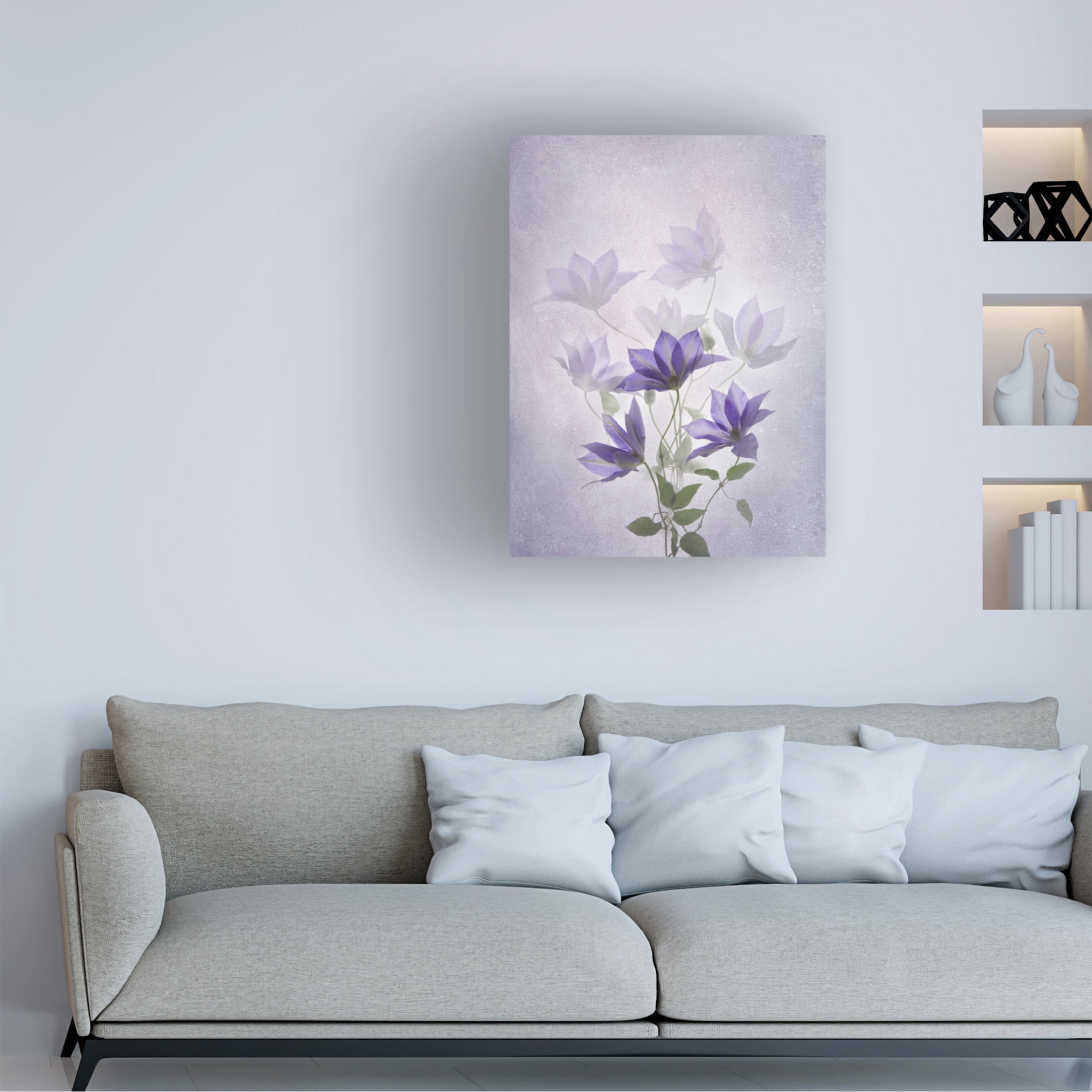 Trademark Fine Art Binbin L  Purple Clematis Canvas Wall Art