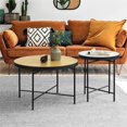 thumbnail image 1 of CRO Decor Table Basse Moderne avec Dessus MDF et Cadre en Métal (Ensemble de Couleur 2)2-Ton, 1 of 12
