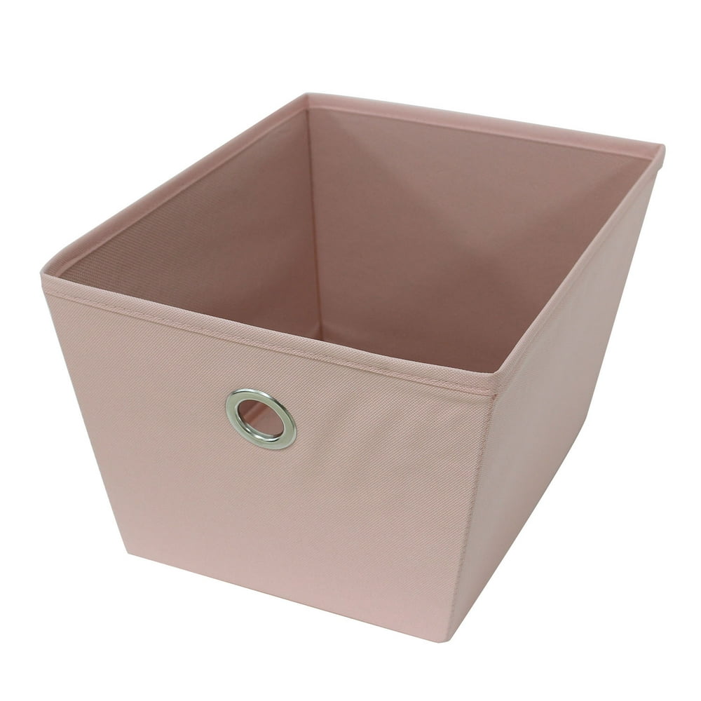 Mainstays Large Storage Bins (10" x 13" x 7.5"), Set of 4, Pearl Blush