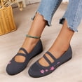 thumbnail image 2 of ibiyuan Orthopedic Sneakers for Women Knit Upper Embroidery Walking Shoes Women Arch Support on Women Sneakers Comfortable Hands-Free Platform Mary Janes Sock Shoe, 2 of 7