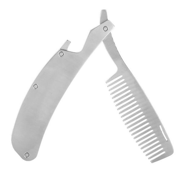 Peine Portátil De Acero Inoxidable Para Barba, Peine Plegable Para Dar Forma Al Bigote Sweethay CE001923-00