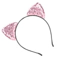 thumbnail image 3 of Diadema reversible con orejas de gato y lentejuelas, aros brillantes para el pelo, accesorios para el pelo de gatita para mujer, color rosa, 3 of 14