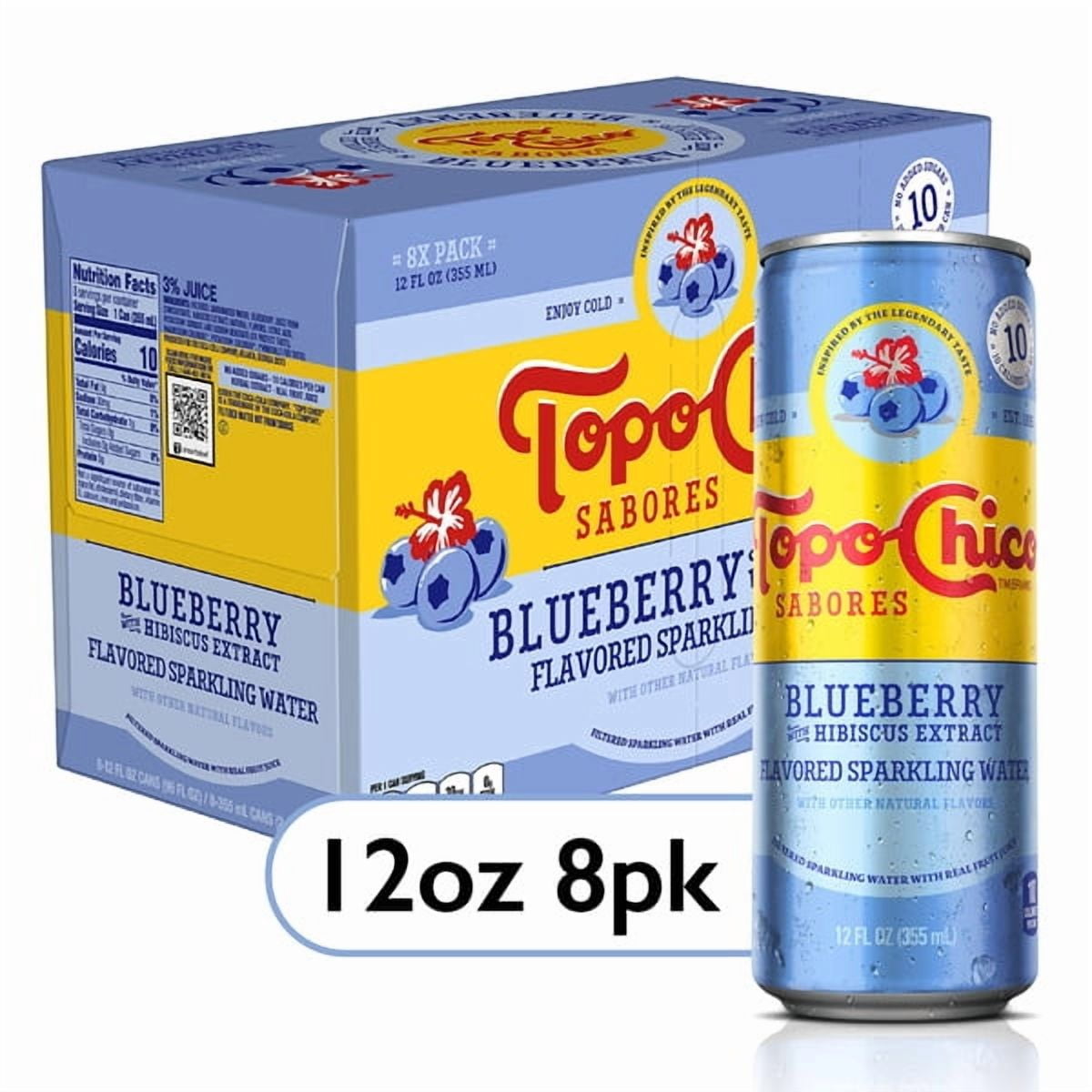 Topo Chico Sabores Blueberry with Hibiscus Extract Sparkling Water 16 Cans