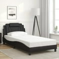 thumbnail image 2 of vidaXL Bed Frame with LED Lights Black 100x203 cm Faux Leather, 2 of 5