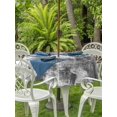 thumbnail image 3 of Outdoor Tablecloths with Umbrella Hole & Zipper, Black Grey Ombre Round Tablecloths 60 Inch, Gradient Abstract Art Vintage Waterproof Table Cloth, Patio/Pool/Picnic Table Covers, 3 of 8