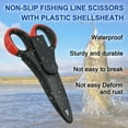 thumbnail image 5 of Uxcell Fishing Scissors Non-Slip Braided Serrated Edge Scissor with Plastic Shell Sheath, Red, Black, 5 of 6