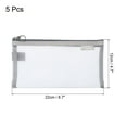thumbnail image 2 of Uxcell Mesh Cosmetic Bags, A6 Pencil Case Nylon Makeup Zipper Mesh Bag, Gray 5 Pack, 2 of 5