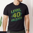thumbnail image 1 of Level 40 Unlocked T-Shirt, Gamer Birthday Shirt, Funny Level Up Tee, Video Game Lovers Gif - White - S, 1 of 2