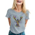 thumbnail image 1 of PMUYBHF T-Shirt Décontracté Imprimé à Manches Courtes Col Rond pour Femmes 8545 S, 1 of 5