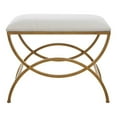 thumbnail image 3 of Uttermost Coastal Metal Accent Stool with Cushion in Brass/Off White, 3 of 5