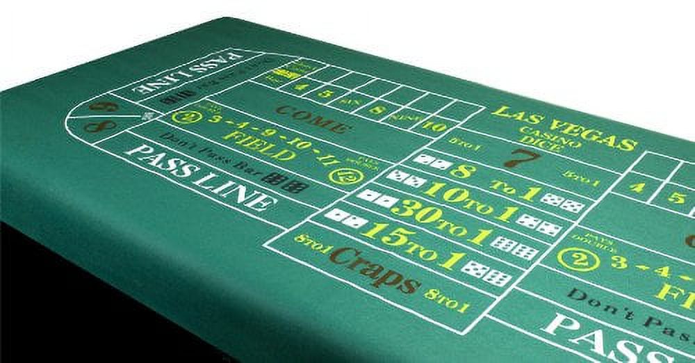 Brybelly Blackjack & Craps Green Casino Gaming Table Felt Layout, 36" x 72" - image 3 of 6