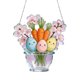 thumbnail image 2 of Colgasoles para ventana con huevo de flor de Pascua – Adorno agrícola de estilo acrílico teñido, cadena metálica redonda de 20 cm, regalo para decoración de jardín interior exterior, 2 of 8