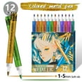 thumbnail image 4 of Denhf 12Pcs Acrylic Paint Markers, Metallic Paint Pens, Permanent Coloring Markers for Stone, Wood, Canvas, Ceramic, Metal, Glass, Rock Painting, and DIY Crafts, 12 Colors, Carton, 4 of 7