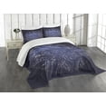 thumbnail image 3 of Ambesonne Constellation Quilted Bedspread Set 3 Pcs, Antique Sky Map, Queen Size, Blue Dark Blue Beige, 3 of 5