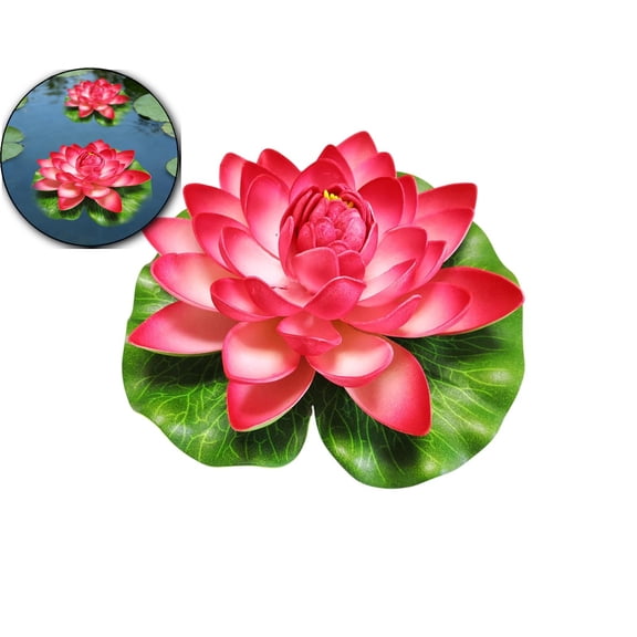Artificial Lotus Flower Water Lilies for Pond Pool, Realistic Floating Foam Lotus Flower with Lily Pads Beautiful Lifelike Water Lilies for Fountain Garden Pool Aquarium Decoration