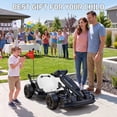 thumbnail image 6 of Licensed Porsche 36V Electric Go Kart for Kids,600W Drift Ride on Toys Ages 6-12, Adjustable Seat,LED Lights, 2 Speed Mode, Black, 6 of 10