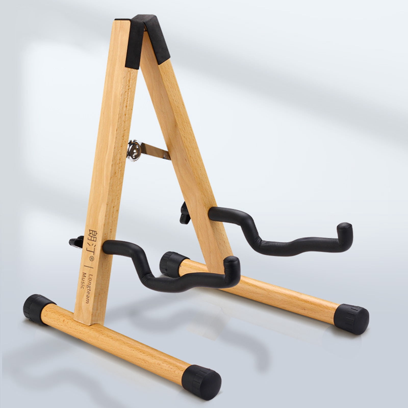 Folding Guitar Bass Floor Stand Wooden A-Frame Adjustable Floor Guitar Holder Stable and Well Constructed