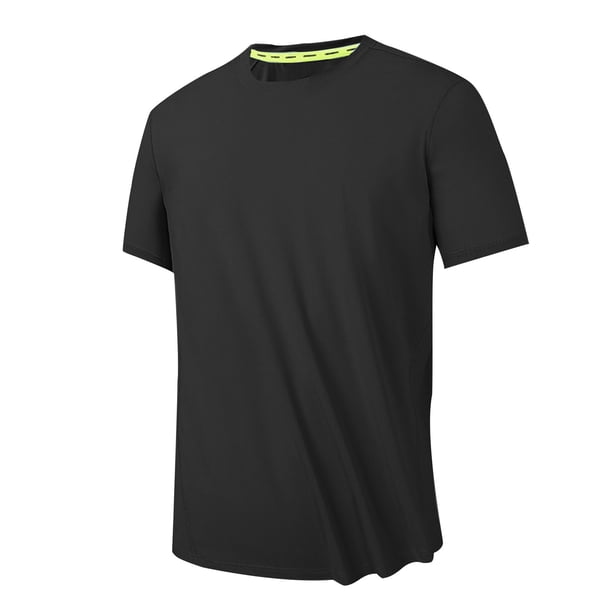 Camiseta Casual de Color Sólido de los Hombres, Manga Corta de Ajuste Suelto Cuello Redondo para el Golf Y el Ocio, Camiseta Transpirable Ligera