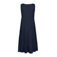 thumbnail image 5 of Women's Plus Size Dress Summer Dresses Fashion Holiday Summer Solid Color Eyelet Sleeveless Dress, 5 of 6