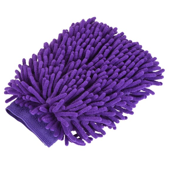 Uxcell Large Double-Side Microfiber Soft Chenille Dusting Wash Mitten Purple