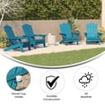 thumbnail image 4 of Flash Furniture Newport Adirondack Chair with Cup Holder, Weather Resistant HDPE Adirondack Chair in Blue, Set of 4, 4 of 13