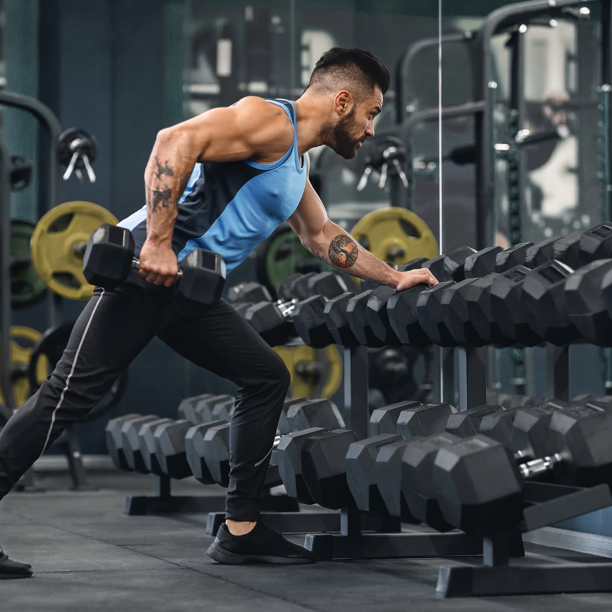 Signature Fitness Hex Dumbbells Strength Workout Equipment Set, 25 lbs
