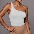 thumbnail image 2 of ZyeKqe Womens 1 Shoulder Tops Summer Sleeveless Ribbed Tank Top Casual Slim Basic Tees, 2 of 9