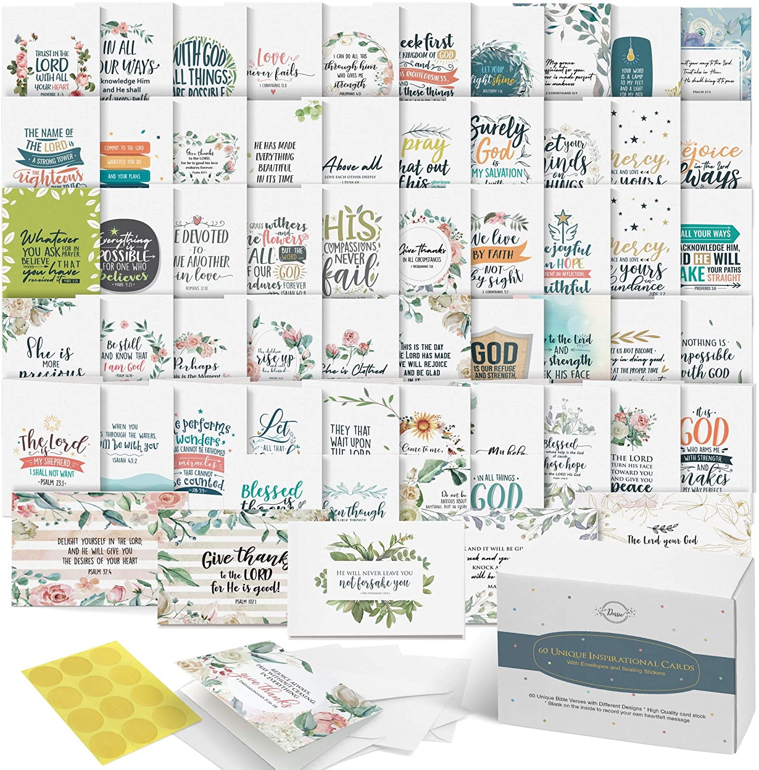 Bible Verses Quality Pack of 10 NEW Miniature Postcards Notecards 3.5 x 5 inch 