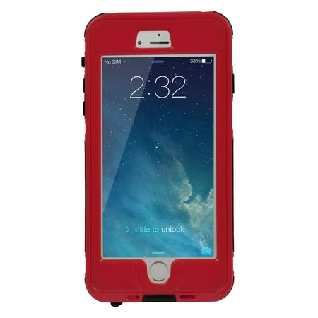 Rugged Shock-Resistant Hybrid Full Cover Case For iPhone 7 - Red